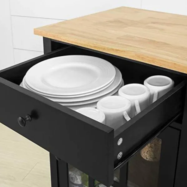 Rootz Living Köksö>Rootz Köksförvaringsvagn Serveringsvagn med bänkskiva i gummi