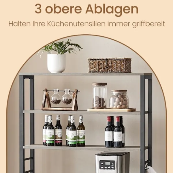 Rootz Living Köksö>Rootz kökshylla - Stående hylla - Mikrovågshylla - Space -Saving Solution - 40 x 80 x 167 cm