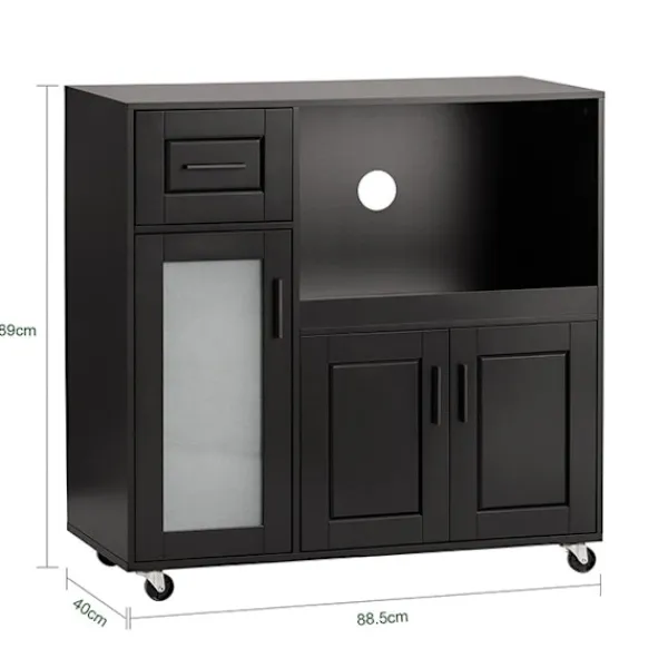 Rootz Living Köksö>Rootz Köksskåp - Mikrovågsställ - Förvaringsskåp - MDF(E1) - 88,5 cm x 89 cm x 40 cm - Elegant design - 100 cm x 48 cm x 18 cm Förpackning