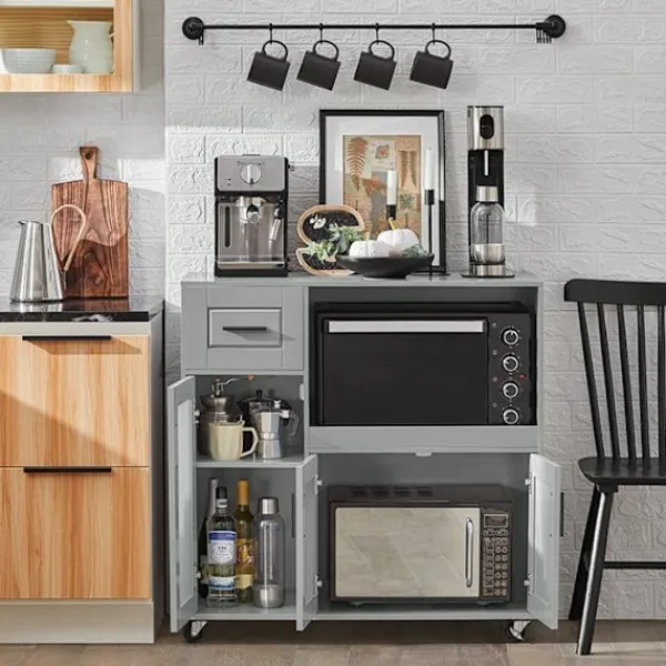 Rootz Living Köksö>Rootz Köksskåp Skänk - Hallgarderob - Köksvagn - MDF Konstruktion - Justerbar hylla - Mobildesign - 89cm x 89cm x 40cm