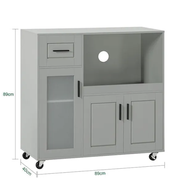 Rootz Living Köksö>Rootz Köksskåp Skänk - Hallgarderob - Köksvagn - MDF Konstruktion - Justerbar hylla - Mobildesign - 89cm x 89cm x 40cm
