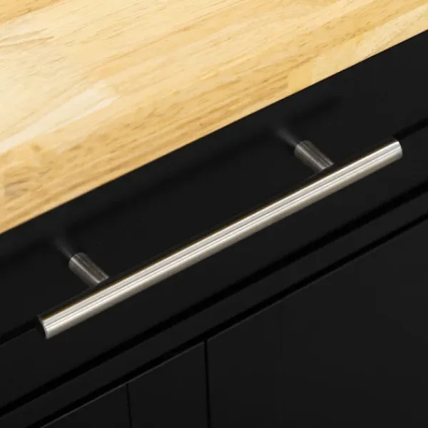 Rootz Living Köksö>Rootz Köksvagn - Köksö - Serveringsvagn - 1 Kryddställ - 1 Handdukshållare - Gummiträ - Svart - 109L x 40W x 89H cm