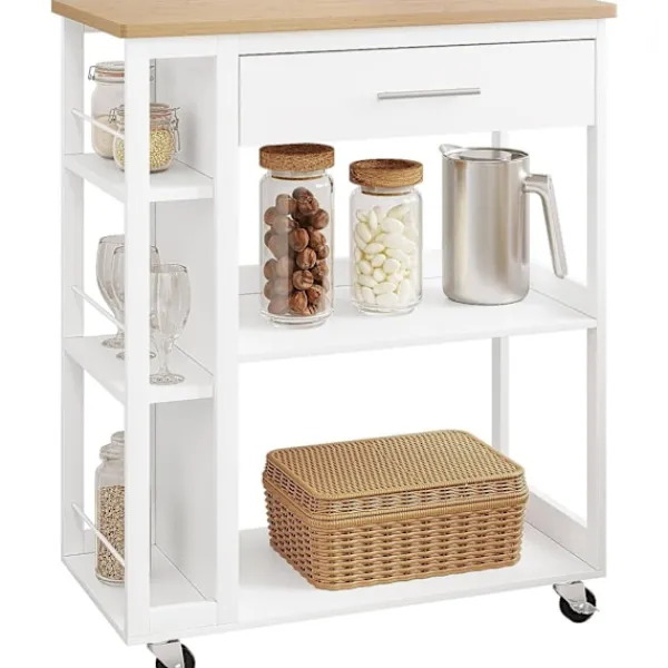 Rootz Living Köksö>Rootz Köksvagn - Rullvagn - Serveringsvagn - Robust MDF - 73cm x 88cm x 38cm