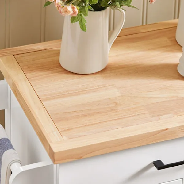 Rootz Living Köksö>Rootz köksvagn - Serveringsvagn - Mobil köksö - Reptålig topp av gummiträ - Justerbara hyllor - Lätt rörlighet med låsbara hjul - 74,5 cm x 91 cm x 45 | Fyndiq