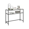 Rootz Living Småbord>Rootz Konsolbord - Konsolbord med 2 hyllor - Entrébord - Hallbord - Soffbord - Modernt konsolbord - Industriell hallbord - Accentbord - Metall - Glas | Fyndiq