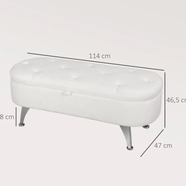 Rootz Living Kistor & Koffertar>Rootz lagringsbänk - Uppbyggd sittplats - Ottoman Bänk - Handy Storage - 114 cm x 47 cm x 46,5 cm