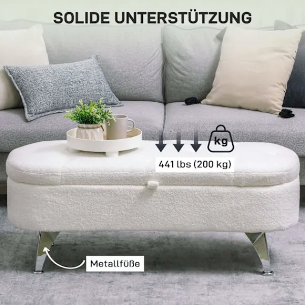 Rootz Living Kistor & Koffertar>Rootz lagringsbänk - Uppbyggd sittplats - Ottoman Bänk - Handy Storage - 114 cm x 47 cm x 46,5 cm
