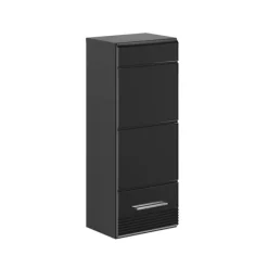 Rootz Living Skåp>Rootz Linus Badrumskåp Black High Gloss - Väggmonterad badrumsförvaring - Slank design - 30 cm x 77 cm x 23 cm