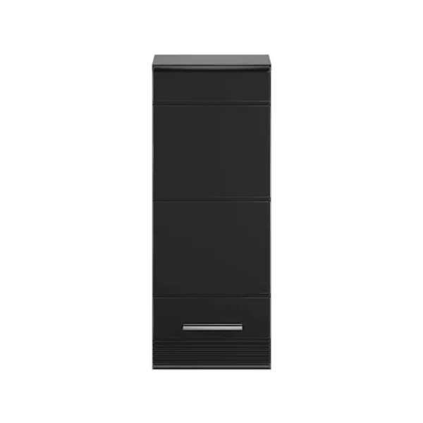 Rootz Living Skåp>Rootz Linus Badrumskåp Black High Gloss - Väggmonterad badrumsförvaring - Slank design - 30 cm x 77 cm x 23 cm