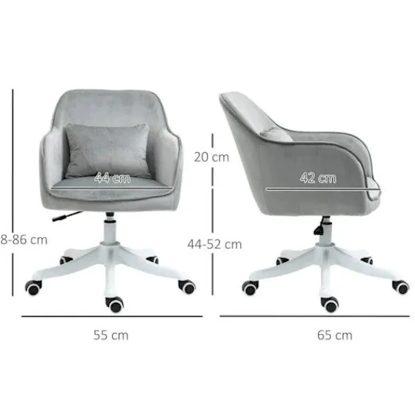 Rootz Living Kontorsmöbler>Rootz Massage Kontorsstol - Kontorsstol - Stol - Höjdjusterbar - Grå - 55 cm x 65 cm x 89 cm