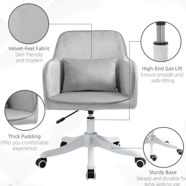 Rootz Living Kontorsmöbler>Rootz Massage Kontorsstol - Kontorsstol - Stol - Höjdjusterbar - Grå - 55 cm x 65 cm x 89 cm