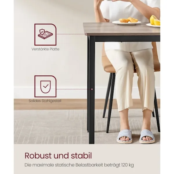 Rootz Living Matbord>Rootz matbord - Greige fläckigt - Spånskiva stål - 120kg Kapacitet - 70cm x 110cm x 77cm - Monteringsanvisningar