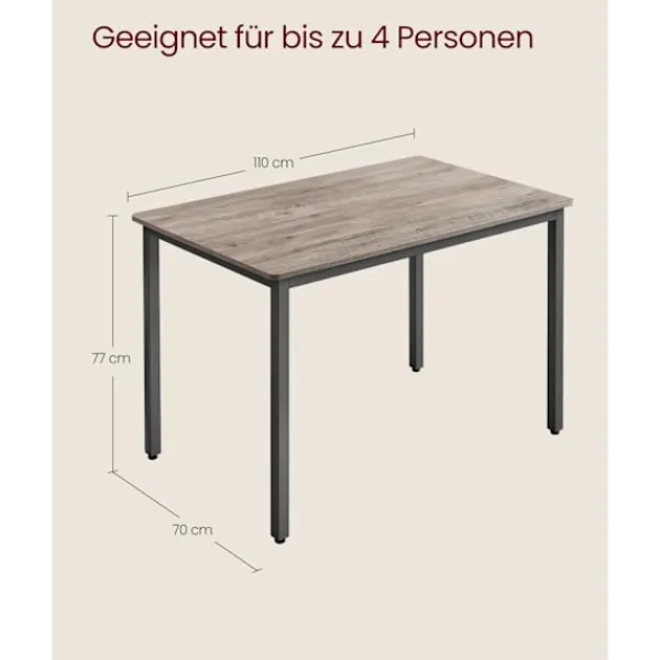 Rootz Living Matbord>Rootz matbord - Greige fläckigt - Spånskiva stål - 120kg Kapacitet - 70cm x 110cm x 77cm - Monteringsanvisningar