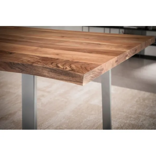 Rootz Living Matbord>Rootz Matbord i massivt akaciaträ - Köksbord - Rektangulärt bord - Handgjorda - Unik naturlig kant - Justerbar höjd - 180cm x 90cm x 76cm