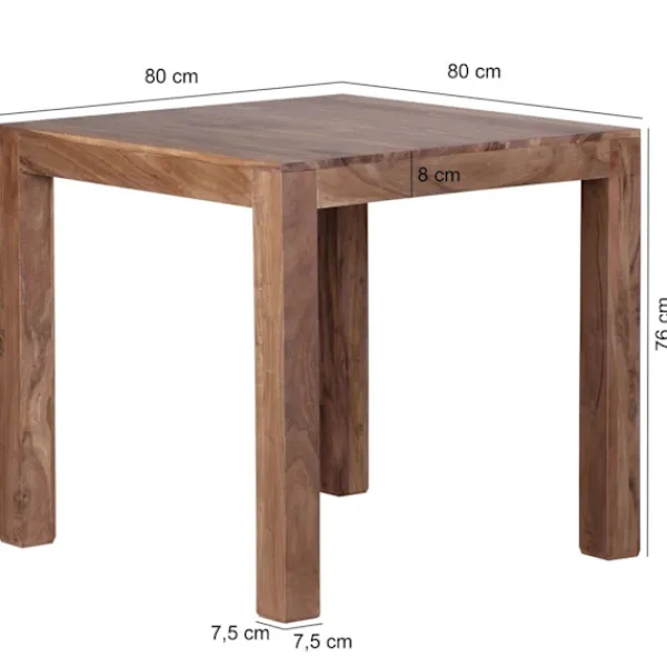 Rootz Living Matbord>Rootz matbord massivt trä akacia 80 cm matsalsbord träbord desig