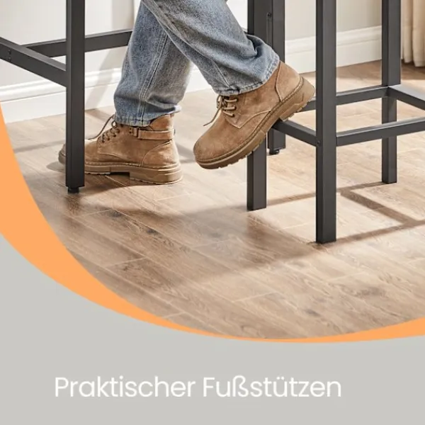 Rootz Living Matgrupper>Rootz matbord set med stolar - barbord - 2 pallar - rymdbesparande design - 60x60x90 cm tabell, 30x40x65cm pallar