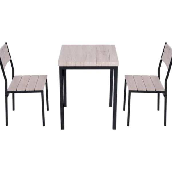 Rootz Living Matgrupper>Rootz matbordsset - 3-delat - 1 matbord - 2 matstolar - MDF - metall - trälook - svart