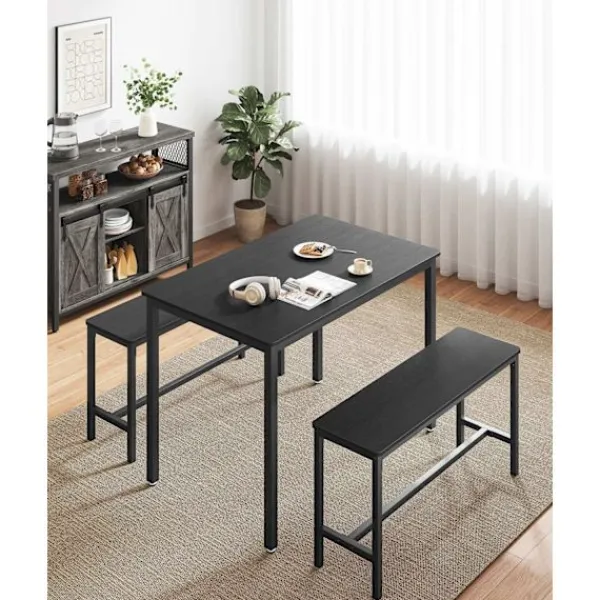 Rootz Living Matgrupper>Rootz Matbordsset - Spånbord - Stålbänk - Modernt - 70cm x 110cm x 75cm