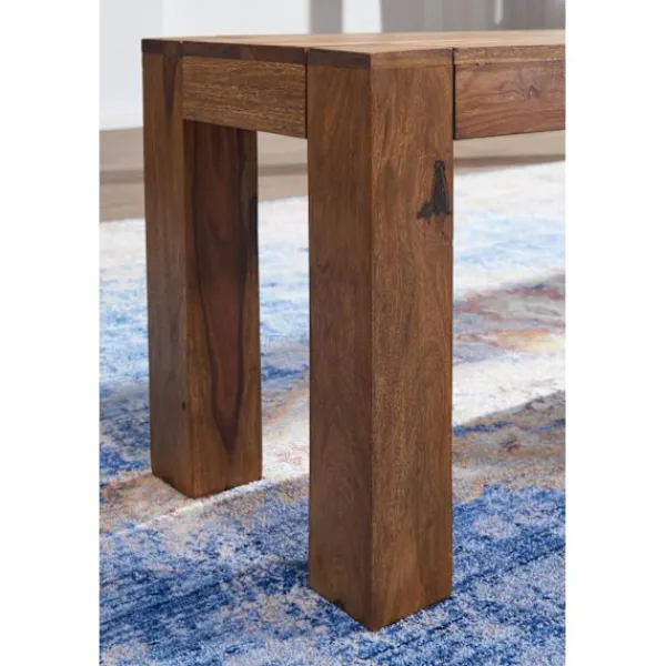 Rootz Living Matgrupper>Rootz matsalsbänk massivt trä Sheesham 120 x 45 x 35 cm träbänk naturprodukt Köksbänk i lantlig stil