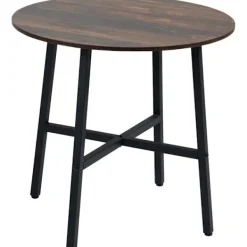Rootz Living Matbord>Rootz Matsalsbord - Industriell stil - Köksbord - Runt med stålben - Rustik brun - Φ80 x 76H cm