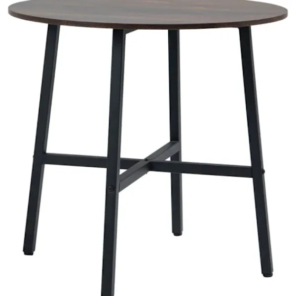 Rootz Living Matbord>Rootz Matsalsbord - Industriell stil - Köksbord - Runt med stålben - Rustik brun - Φ80 x 76H cm