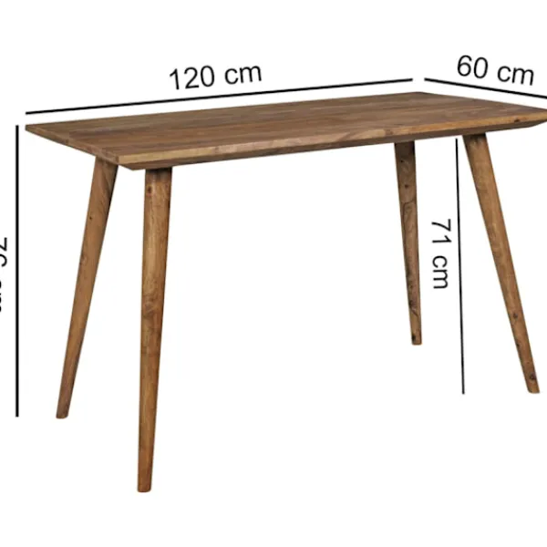 Rootz Living Matbord>Rootz matsalsbord 120 x 60 x 76 cm Sheesham rustikt massivt trä - Designat matbord på landet - Bord för matsal rektangulärt - 4 - 6 personer