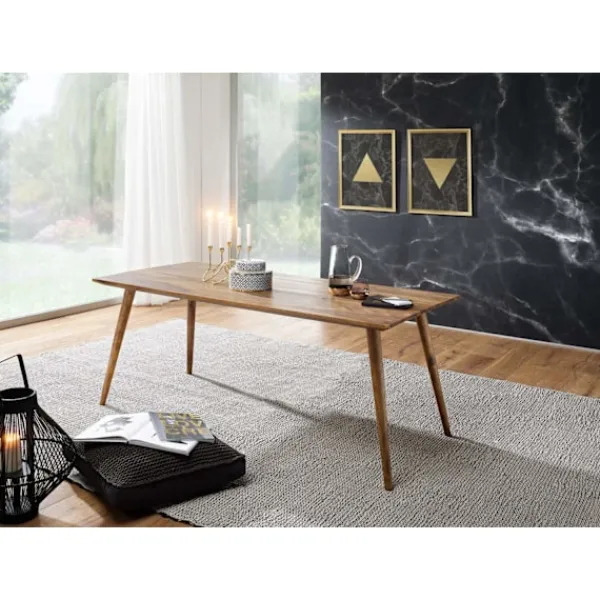 Rootz Living Matbord>Rootz matsalsbord 120 x 60 x 76 cm Sheesham rustikt massivt trä - Designat matbord på landet - Bord för matsal rektangulärt - 4 - 6 personer