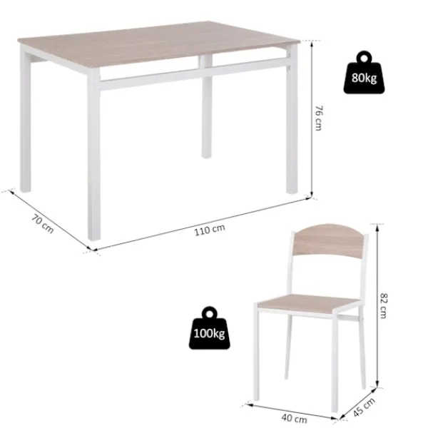 Rootz Living Matgrupper>Rootz Matsalsset - 5-delat - Matbord - Matsalsstol - 1 bord - 4