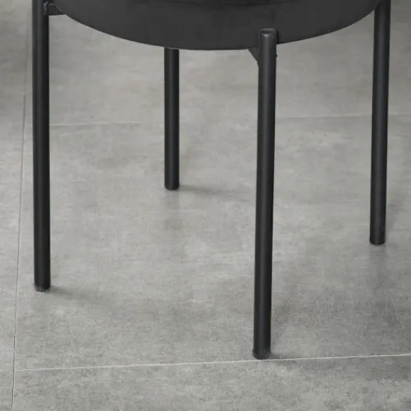 Rootz Living Pallar>Rootz matsalsstolar - Mjuk stoppning - Accentstol - Tunna metallben - Ergonomisk design - 4 stapelbara pallar - Velvet Touch Polyestertyg-stål - Svart | Fyndiq