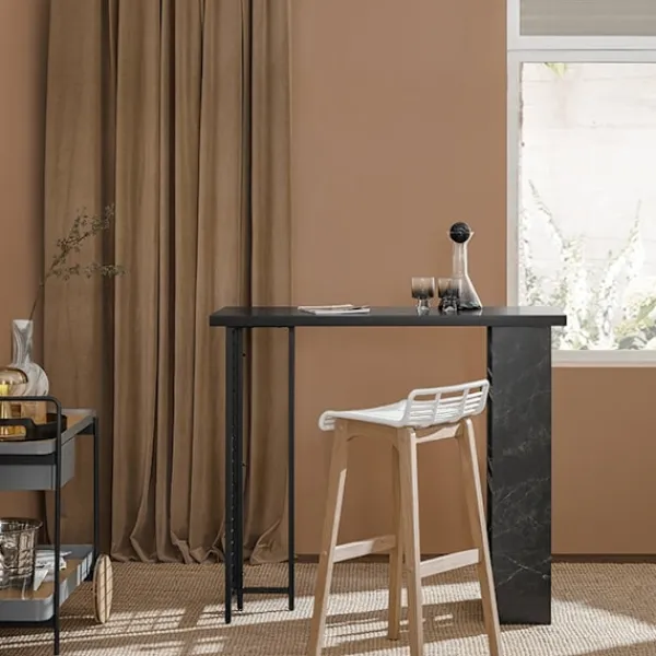 Rootz Living Matbord>Rootz Modern Bar Table - Köksbord - Matbord - Stabil MDF & Metallram - Justerbara fötter - Rymlig förvaring - 120cm x 105cm x 50cm