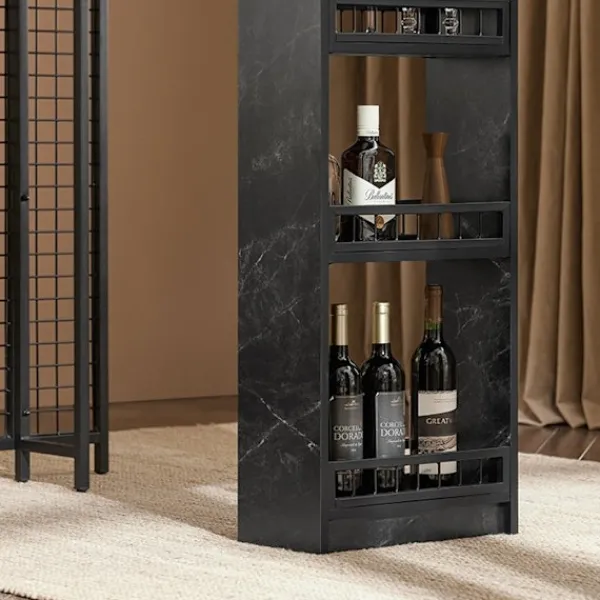Rootz Living Matbord>Rootz Modern Bar Table - Köksbord - Matbord - Stabil MDF & Metallram - Justerbara fötter - Rymlig förvaring - 120cm x 105cm x 50cm