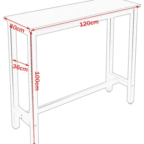 Rootz Living Matgrupper>Rootz Modern Barbord och Pallset - Pubbordsset - Matsalsset i bänkhöjd - Slitstarkt, reptåligt, enkelt underhåll - Stålstomme, MDF-skiva - 120 cm x 40 | Fyndiq