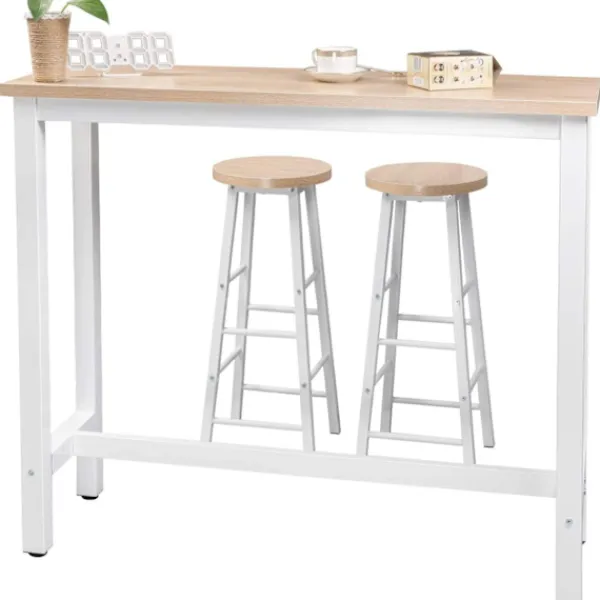 Rootz Living Matgrupper>Rootz Modern Barbord och Pallset - Pubbordsset - Matsalsset i bänkhöjd - Slitstarkt, reptåligt, enkelt underhåll - Stålstomme, MDF-skiva - 120 cm x 40 | Fyndiq