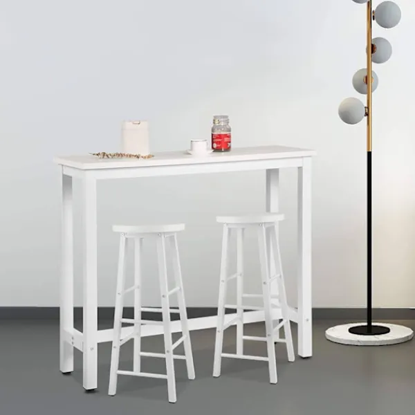 Rootz Living Matgrupper>Rootz Modern Barbords- och pallset - Pubbordsset - Matsalsset i bänkhöjd - Robust metallstomme - Reptålig - Lätt att rengöra - 120 cm x 40 cm (Bord), | Fyndiq