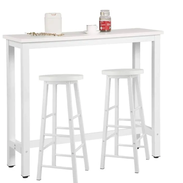 Rootz Living Matgrupper>Rootz Modern Barbords- och pallset - Pubbordsset - Matsalsset i bänkhöjd - Robust metallstomme - Reptålig - Lätt att rengöra - 120 cm x 40 cm (Bord), | Fyndiq