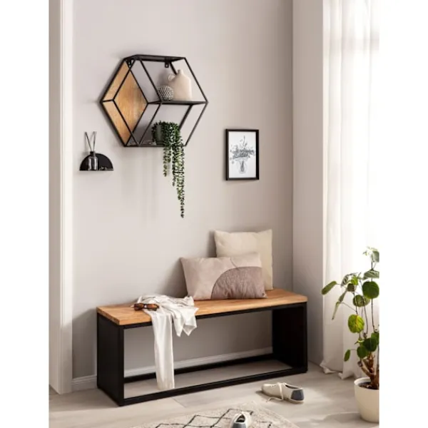 Rootz Living Balkongmöbler>Rootz Modern Design Bänk - Träsits - Paneler med stenutseende - Handgjorda - Kompakt form - Anti-halk fötter - 120 cm x 45 cm x 35 cm