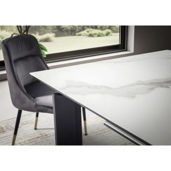 Rootz Living Matbord>Rootz Modern Large Matsalsbord - Rektangulärt marmorlook - Utdragbart bord - Plats för 10 - 180-240cm x 95cm x 77cm