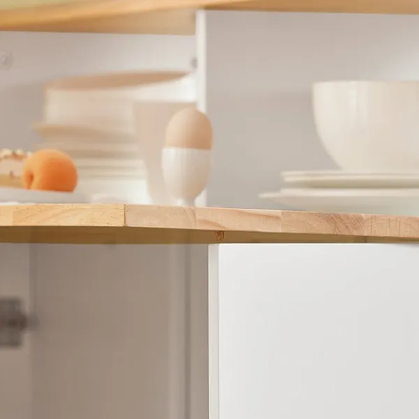 Rootz Living Köksö>Rootz Modern skänk med skjutdörrar - Köksö - Kommod - Justerbara hyllor - Vikbar arbetsyta - Gummiträ & MDF - 110cm x 97cm x 66cm - Vit