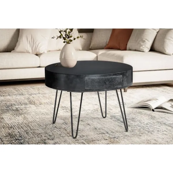 Rootz Living Soffbord>Rootz Modern soffbord - Strikande soffbord - Rund förvaringsbord - Unik design - 60 cm x 60 cm x 43 cm