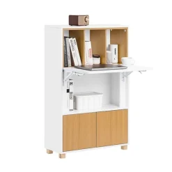 Rootz Living Kontorsmöbler>Rootz multifunktionellt skrivbord - bärbar dator skrivbar datorbord - gott om lagring - 70x108x59cm, vikta: 70x108x25cm