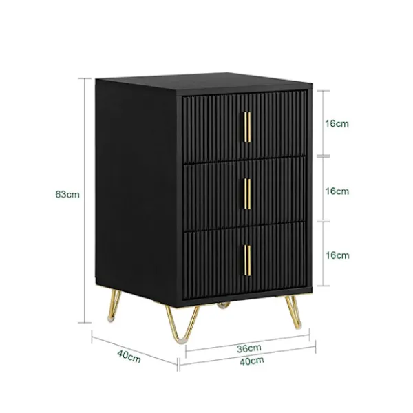Rootz Living Sängar>Rootz Nattduksbord - Sängbord - Sidobord - Organisera saker - 40cm x 63cm x 40cm, PB(E1), MDF(E1), metall - Elegant modern design