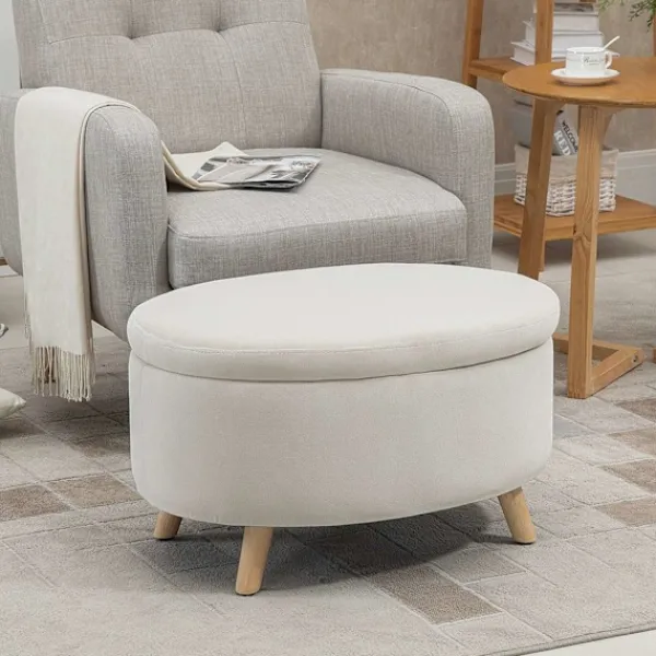Rootz Living Pallar>Rootz Oval Velvet Bench - Lagring Stool - Foot Pall - Håller upp till 80 kg - 71 x 51,5 x 42 cm - Stylsk brun design