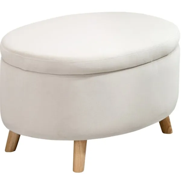Rootz Living Pallar>Rootz Oval Velvet Bench - Lagring Stool - Foot Pall - Håller upp till 80 kg - 71 x 51,5 x 42 cm - Stylsk brun design
