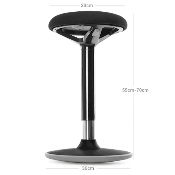 Rootz Living Pallar>Rootz Pall - Arbetspall - Barpall - Bänkpall - Kökspall - Justerbar pall - Svart - Pall för små utrymmen - Svart - 50-65 cm