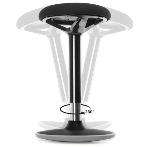 Rootz Living Pallar>Rootz Pall - Arbetspall - Barpall - Bänkpall - Kökspall - Justerbar pall - Svart - Pall för små utrymmen - Svart - 50-65 cm