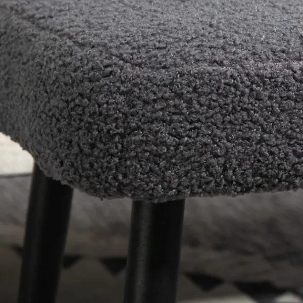 Rootz Living Pallar>Rootz Pall - Fotstöd - Osmanskt - Tyg i kashmirlook - Accentstol - 42 cm x 42 cm x 47 cm - Mörkgrå - Stålben - 10 cm kudde