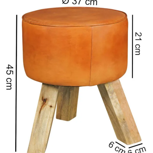 Rootz Living Pallar>Rootz Pall - Pall - Hocker - Puff - Getskinn - Handgjord - Mango