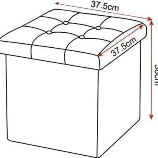 Rootz Living Sittpuffar>Rootz Pall med förvaring - Förvaringsbänk - Vikbar ottoman - Linnetyg - 37,5 cm x 38 cm x 37,5 cm - Utrymmesbesparande - Andas - 38L förvaring