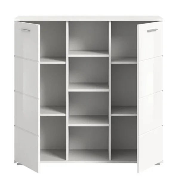 Rootz Living Byråer>Rootz Prego byrå - vit byrå - träförvaringsenhet - 2 -dörrskåp - Modern design - 110 cm x 108 cm x 37 cm