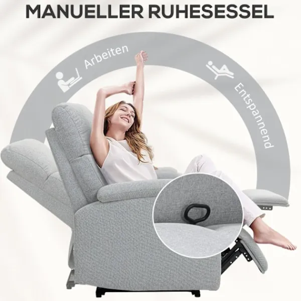 Rootz Living Fåtöljer>Rootz Recliner Fåtölj - avslappningsstol - Uppbyggd fåtölj - Optimal komfort - 69 cm x 91,5 cm x 103 cm (upprättstående dimensioner)